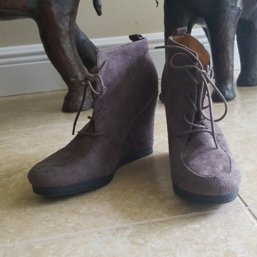 Nine West Wedged and Laced Booties
